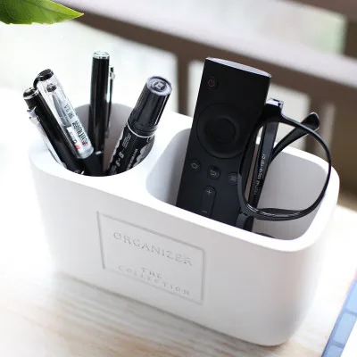 Полимерная ручка в скандинавском стиле, контейнер, лаконичный дизайн, креативная коробка для хранения посуды/косметики, офисный стол, органайзер, ручка, коробка - Цвет: Белый