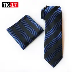 Черный и темно синий Рябь полосатый галстук набор галстуки для мужчин для формальная одежда