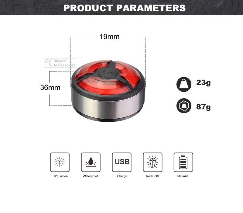 PCycling велосипедные фары велосипед COB задний фонарь USB зарядка MTB дорожный Предупреждение свет водостойкий 5 режимов ночной езды безопасность