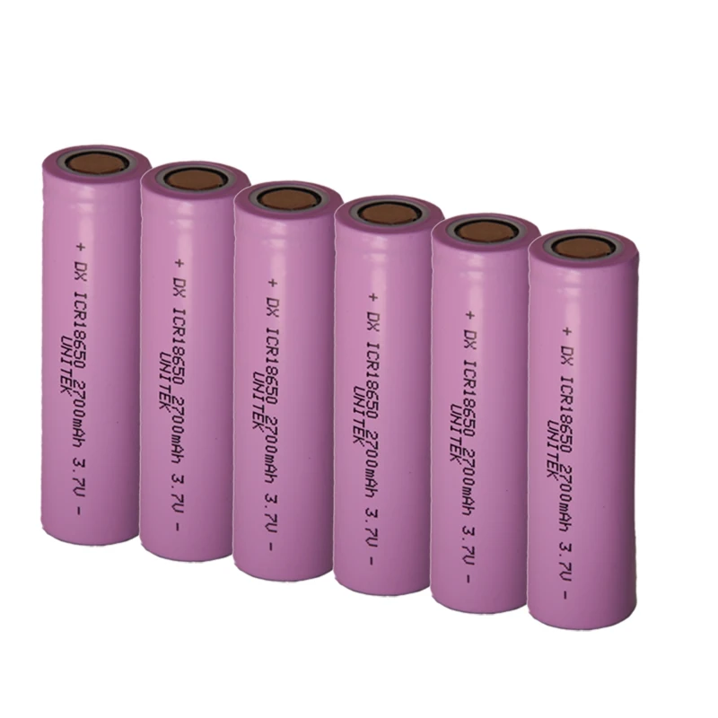 

6PCS UNITEK 3.7v 18650 battery 2700mah rechargeable Li-ion lithium cell replace for Samsung ICR 18650 26F flashlight and torch