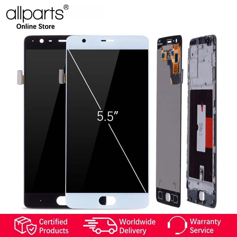 T PARTS AMOLED оригинальный Дисплей для OnePlus 3 Сенсорный экран с рамкой Oneplus ЖК дисплей