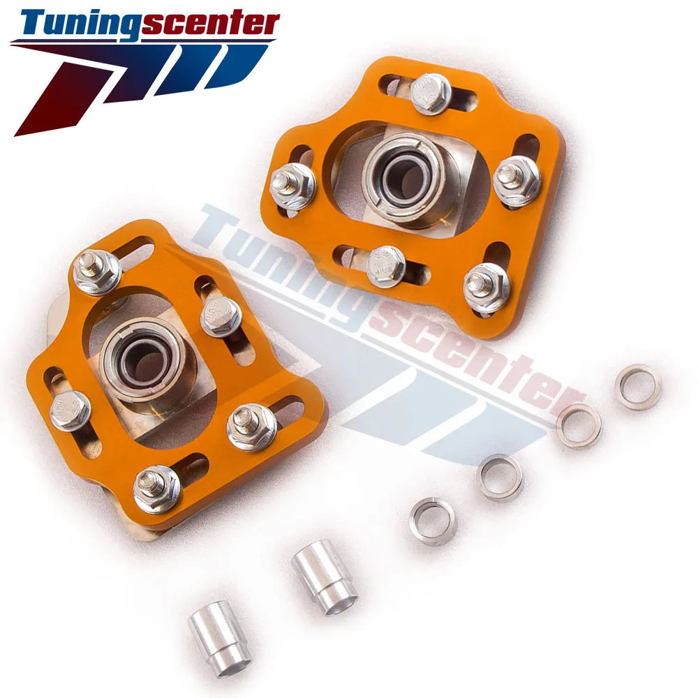

Fit 79-89 Ford Mustang Front Camber Caster Plates Alignment Kit Adjustable Steel Billet Steel Front Upper Mount Plate + - 2.50