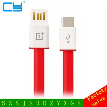 

High quality OnePlus 100cm Type C USB 3.1 Charger Data Sync Double Side Flat Cable Cord for One Plus One 2 Two 3 Galaxy Note 7