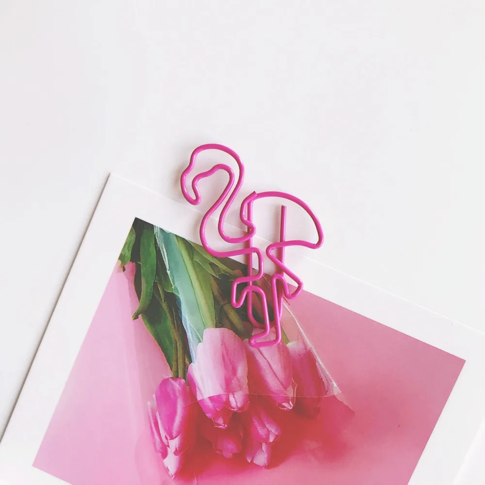 100 шт./лот сладкий розовый Фламинго закладки Бумага клип Школа канцелярских Эсколар Papelaria подарок канцелярские