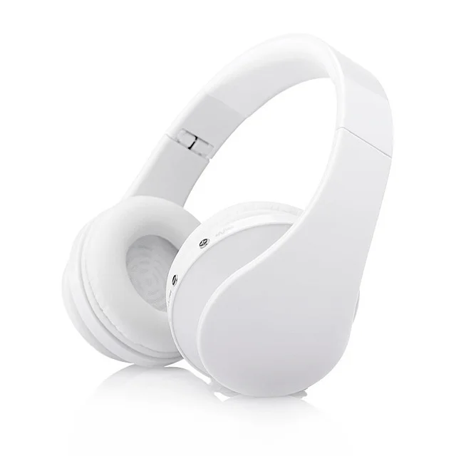 Новая Bluetooth Беспроводная складная гарнитура наушники музыка стерео спортивная игра с микрофоном для смарт-телефоны лэптоп ПК - Цвет: Белый