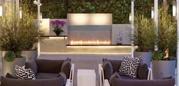

36 inch Smart remote control ethanol black or silver stone electric outside fireplace