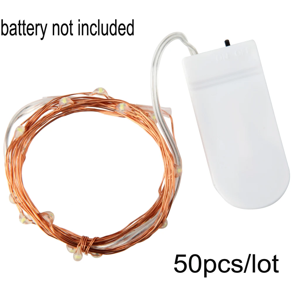 50pcs/lot LED Flexible String Light Copper Wire String light with 2M 20LEDs Battery Powered Lights for Indoor Balcony Decorating
