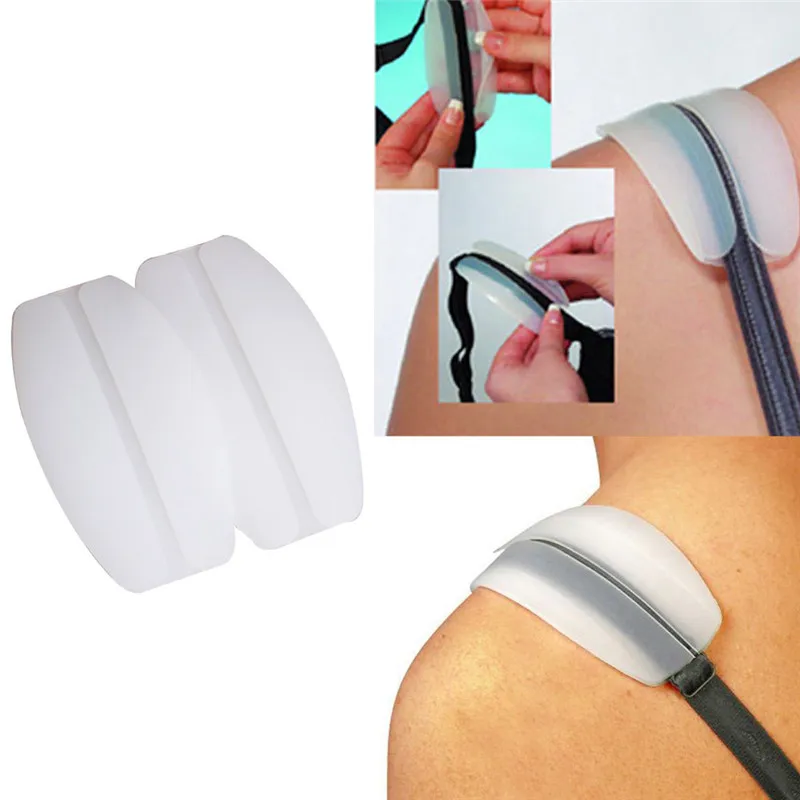2Pcs Silicone Non slip Shoulder Pads Supports Bra Straps Cushion Holder