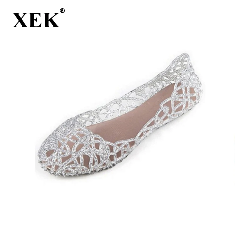 Women Sandals Breathable Crystal Jelly Nest Flat Sandals