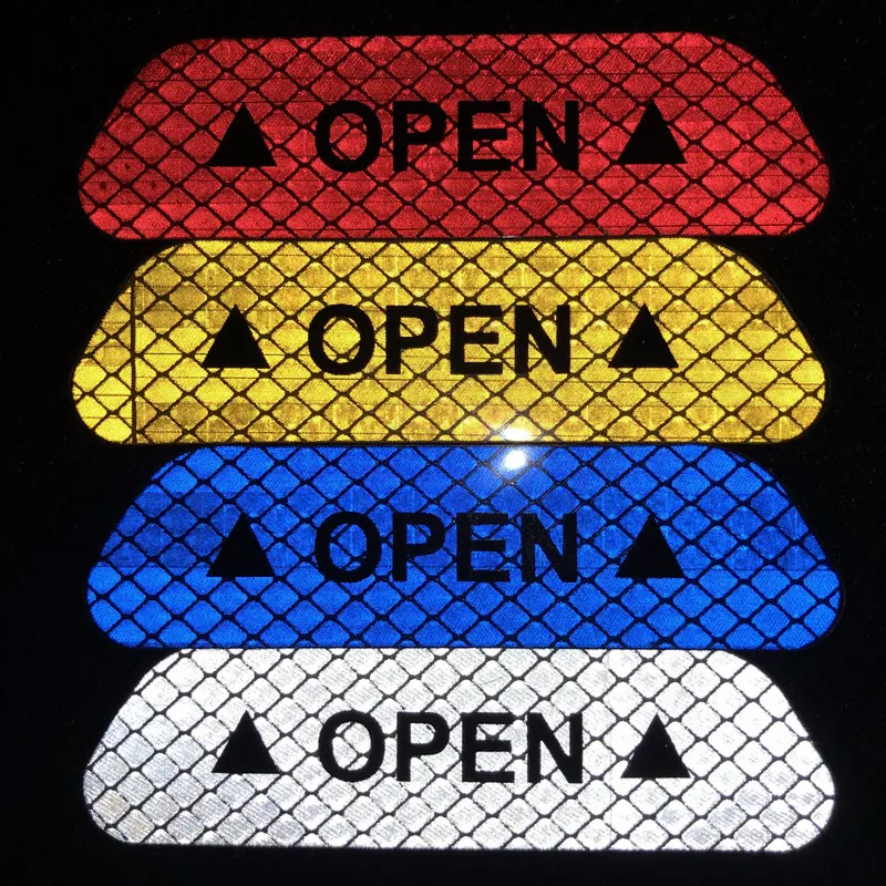 

OPEN Sticker Reflective Warning Door Opening Tips Anti-collision Sticking Vehicle Safety Decoration Vehicle Opening Door