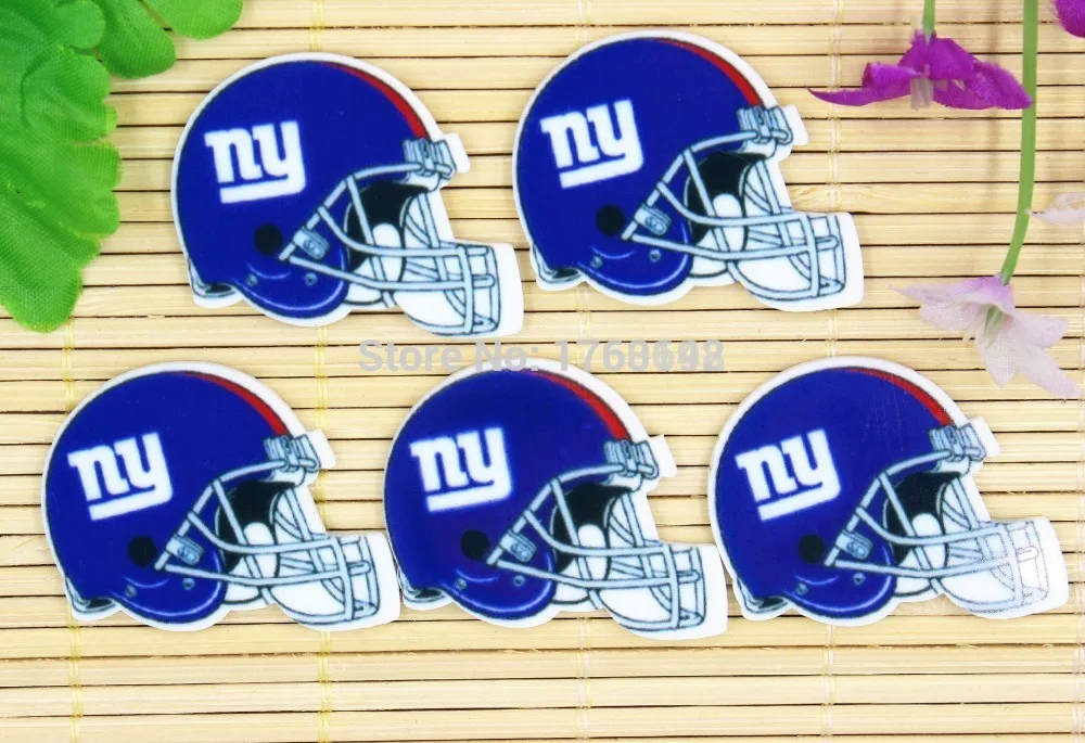 

DIY Cartoon York giants football helmet Figurine holiday decoration flat back resin hair accessories Resin Crafts