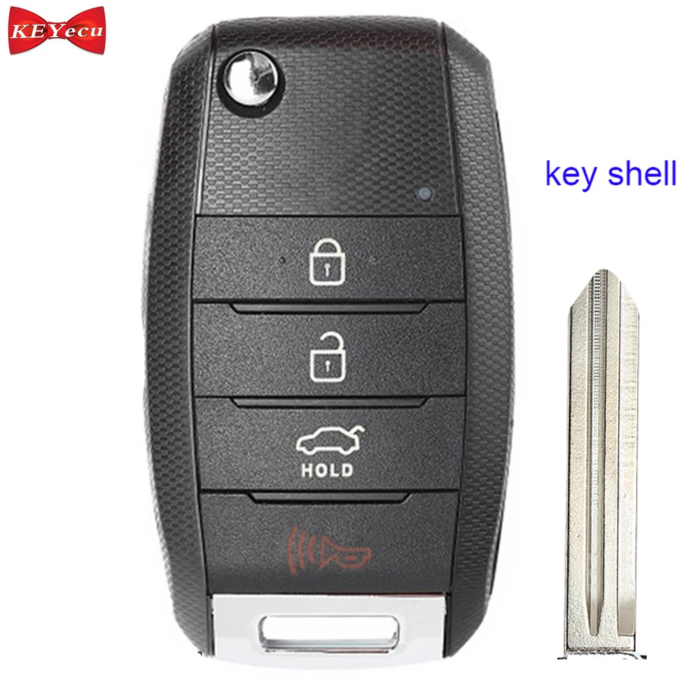 

KEYECU 2pcs for Kia Sportage Ceed Optima Carens Forte K3 Remote Car Key Shell Case Fob 4 Button