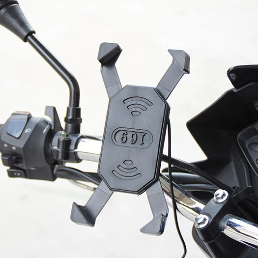 Rechargeable Universal Mirror Rear View Mount Phone Holder