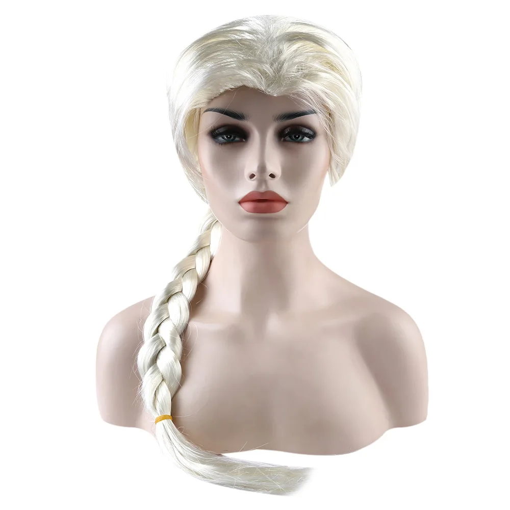 

Cosplay Wig for Long Wavy Hair Ice Princess Frozen Snow Elsa Wig CHILDREN'S WIG Kids Party Wigs Braid Beige