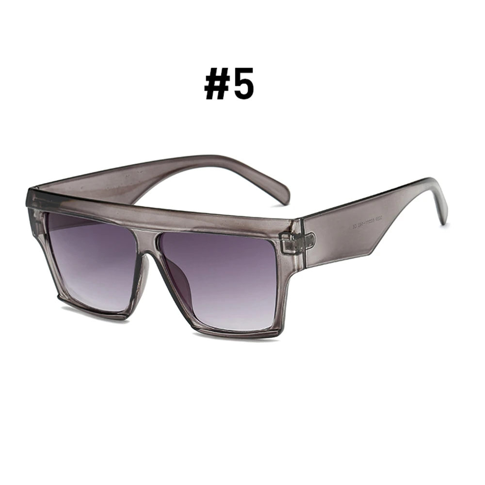 VIVIBEE Trend Ретро черная большая оправа суперзвезды прямоугольные солнцезащитные очки для женщин винтажные солнцезащитные очки негабаритные женские оттенки - Цвет линз: 5 Grey Purple