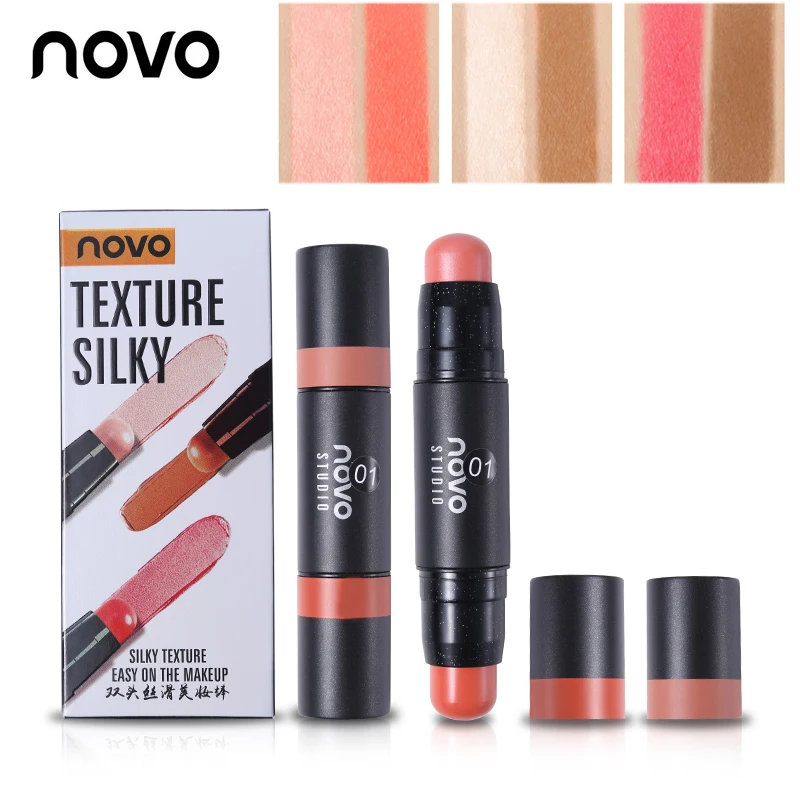 

NOVO Matte Daul Color Highlighter Stick Face Contour Bronzer Pencil Concealer Skin Blush Makeup Brightening Cheek Cosmetics