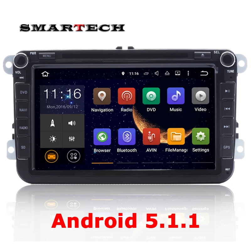 2Din Car Android 5 1 Radio Stereo DVD GPS Navi Head Unit for Polo Passat Rabbit