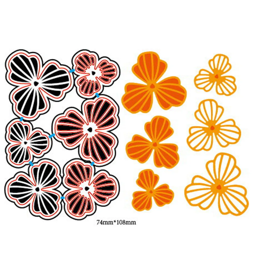 

6Pcs Flowers Design Metal stenciles For DIY Scrapbooking Album Paper Cards