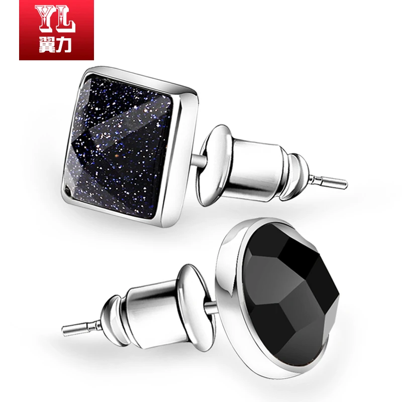 S925 Серебряные серьги мужские серебряные серьги-гвоздики Модные мужские индивидуальные серьги одиночные анти-аллергические