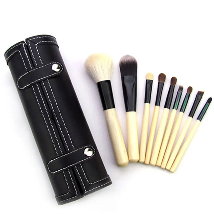 

High-end Drum Cosmetic Brush Set contour cream shadow brush Mirror barrel log portable Professional Makeup tools 9pcs