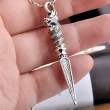 Hechos a mano 925 Silver tibetano Dorje dragón colgante de plata tailandesa cosecha de alimentación colgante regalo de la joyería hombre Dorje amuleto