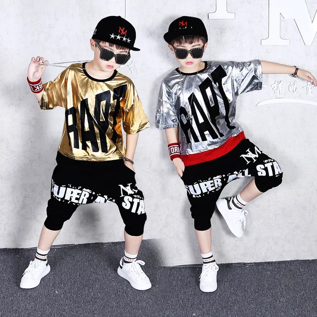 Boys Hip Hop Outfit Kids Street Dance Costume Kids Boys 2 Piece