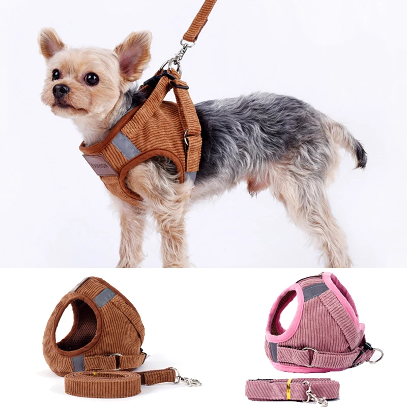 

Breathable Pet Dog Harness and Leash Set for Small Dogs Chihuahua Schnauzer Harnesses Vest Puppy Dog Chain Lead Pets Chest Strap