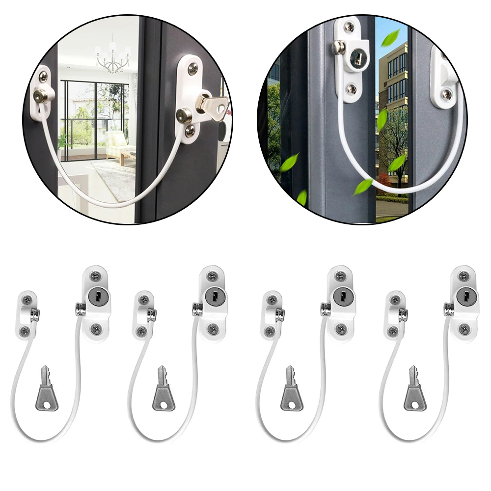 

4Pcs/Lot Window Locks Children Protection Lock Baby Safety Stainless Steel Window Limiter Child Safety Security Window Locks