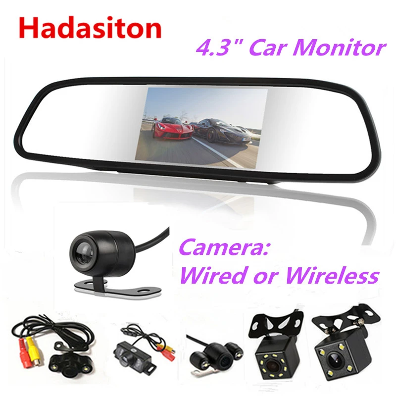 Monitor de aparcamiento marcha atrás, TFT LCD Color de 4,3 pulgadas, espejo retrovisor, cámara de visión trasera opcional|monitor rearview mirror|monitor 4.3monitor 4.3 inch - AliExpress