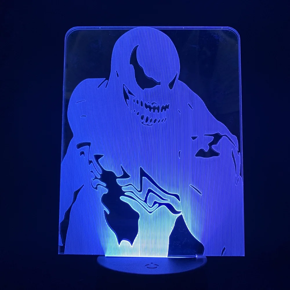 

Led Night Light Venom Marvel Studios Eddie Brock Comics Hero Office 3d Lamp Visual Light Effect 7 Colors with Remote Atmosphere