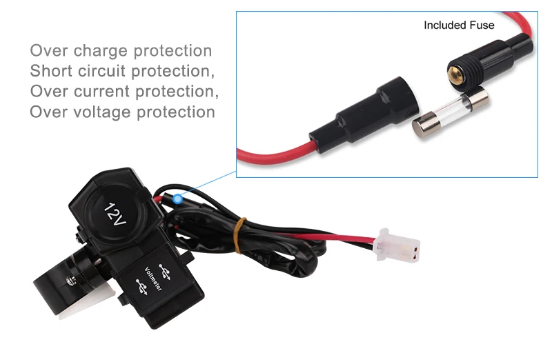 Универсальный двойной USB зарядное устройство Led вольт метр мотоцикл прикуриватель USB розетка адаптер 12 В для Harley Suzuki Yamaha Kawasaki