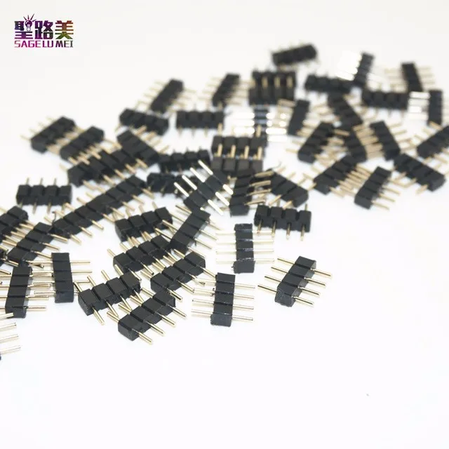 1000 шт./упак. 1K 4 штырьковый разъем для SMD 5050 3528 Женский RGB Светодиодные ленты лампы разъем без сварки пайки вилки