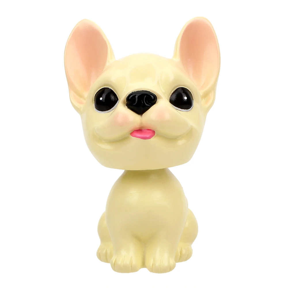

Dashboard Nodding Dog with Adhesive Tape Interior Accessories PVC Car Ornament French Bulldog Shake Head Toy Doll