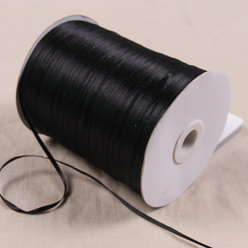 

1/8" 3mm Satin Ribbon for packing and bow & Garment Accessories 20y/lot 39 Black