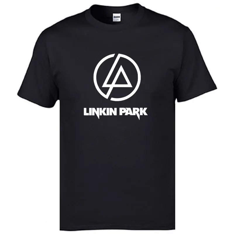 LINKIN PARK/мужская футболка с принтом; Повседневная забавная хлопковая футболка для мужчин; цвет черный, белый; Топ; футболка; забавная хипстерская рок-группа; Прямая поставка - Цвет: black and white