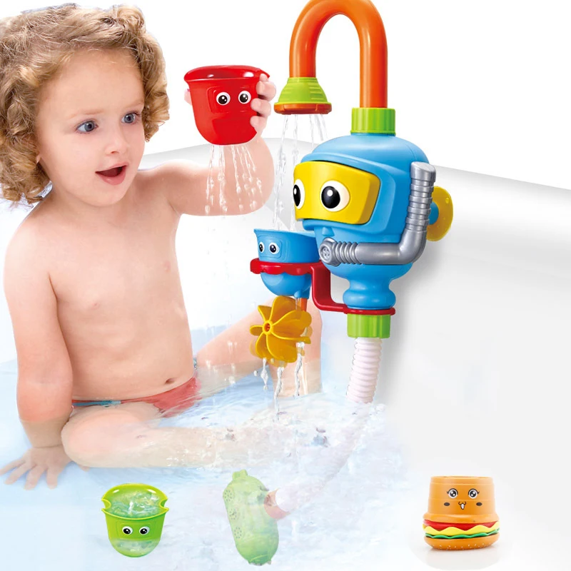 

Wisthtime Baby Bath Toy - Flow N Fill Spout - 3 Stackable Cups and Automated Spout