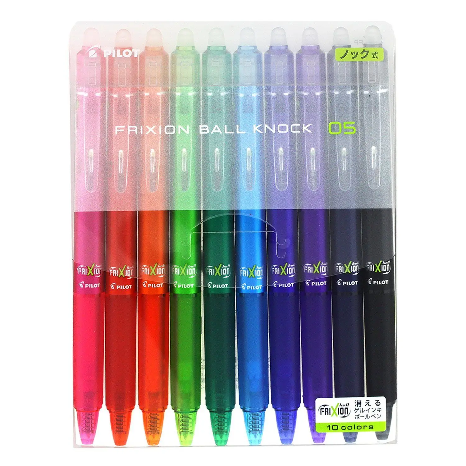 

Pilot 23EF Pilot Frixion Ball Knock Retractable Gel Pen Set 0.5 Mm 10 Colors Erasable Ink