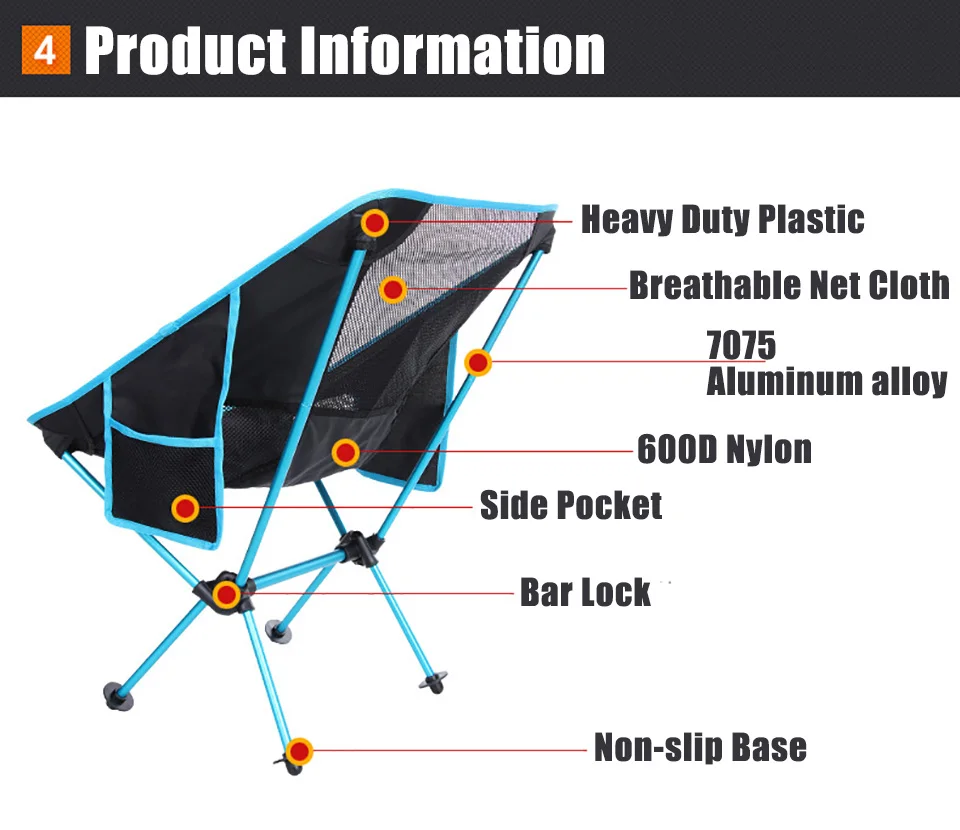 Портативный складной стул для рыбалки кемпинг стул 600D Оксфорд Ткань Алюминиевый рыболовный стул для пикника барбекю пляжный стул