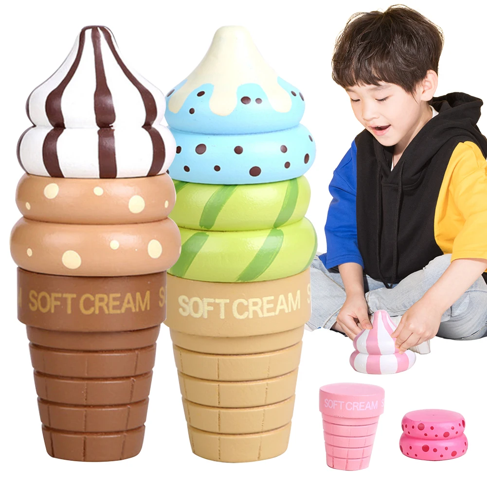 

Skills Development Early Education Cute Pretend Play Gifts Food DIY Wooden Kitchen Toys Game Safety Colorful Magnetic Connected