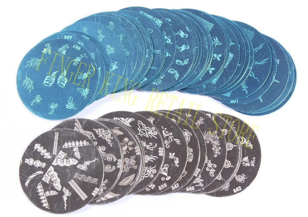 

HOT SELLING! 60PCS/LOT Nail Art Image Plate Big size Round A design 7.0 diameter 60 different designs FREE SHIPPING #X122