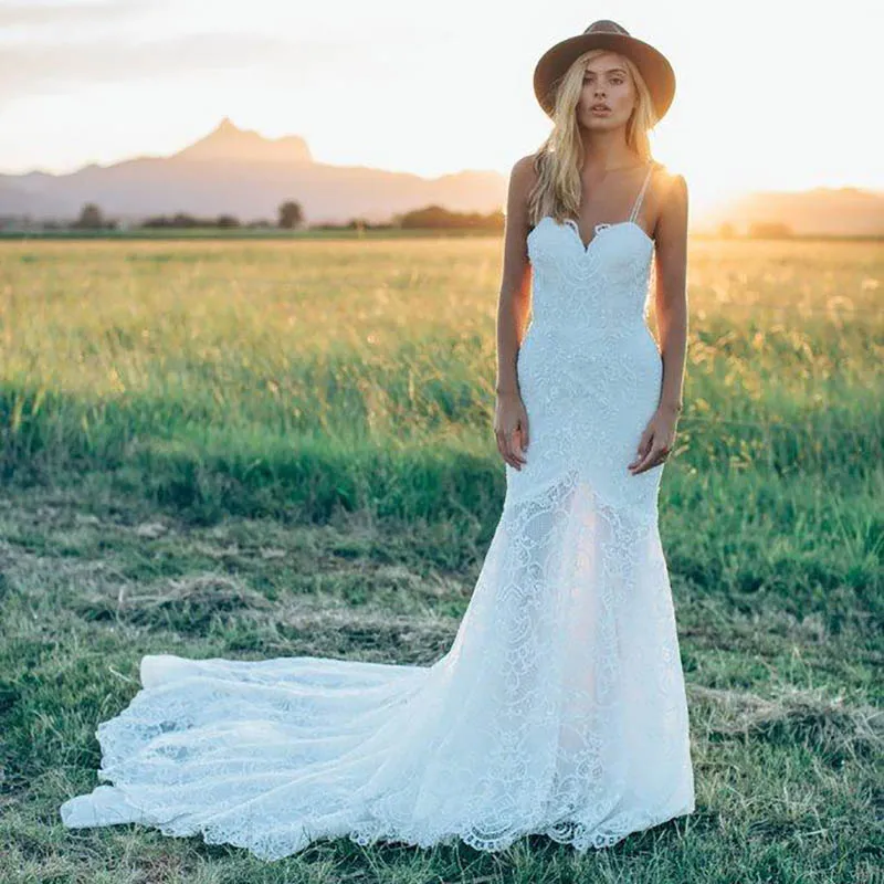 sexy-spaghetti-straps-bohemian-wedding-dresses