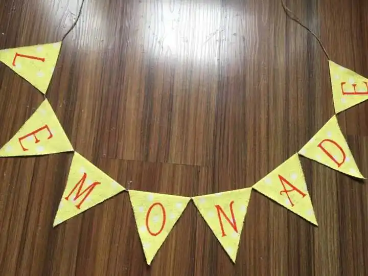 New Yellow Lemonade Burlap Banner Label Celebration Decorations