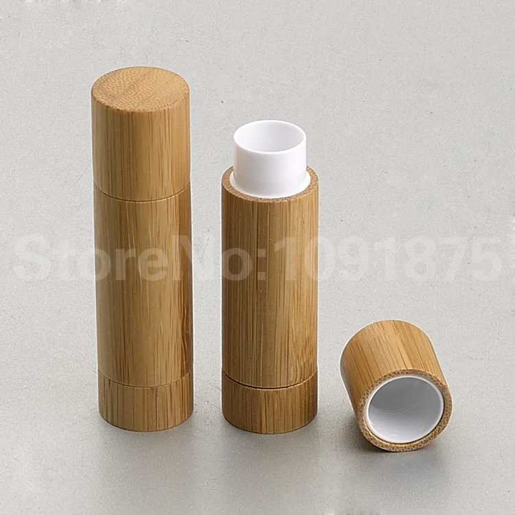 

20pcs/lot 5ml Round Natural bamboo lip balm container lipstick tube DIY cosmetic lip gloss bottle makeup lip stick tube