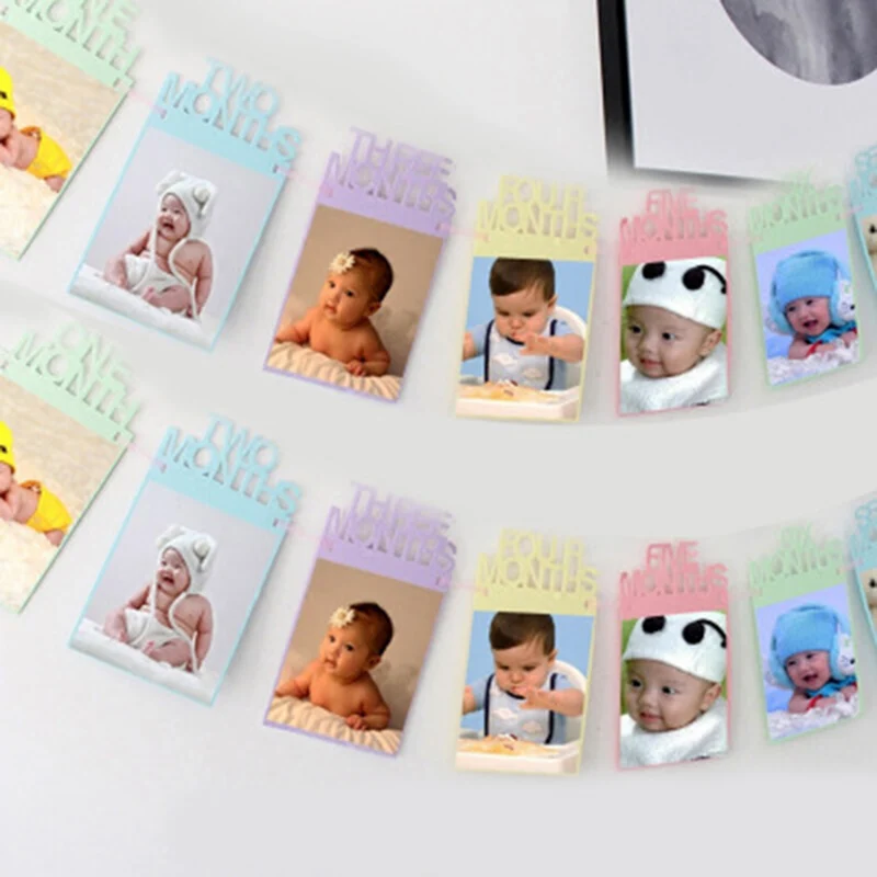 1-12Months Baby Banner Home Hanging Decoration for Baby/'s 1st Birthday Party 1pc
