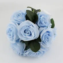 Inofin Небесно-Голубой букет невесты, романтический свадебный красочный букет невесты, розовый синий и фиолетовый свадебный букет