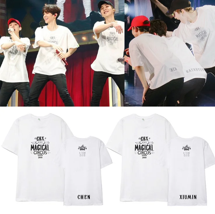 

BF Kpop EXO CBX Magical Circus 2019 Concert Admiralty Otsuka Simabian Boxian with KPOP Short Sleeve T-Shirt