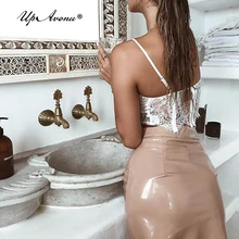 Новое поступление, женская сексуальная короткая мини облегающая модная юбка на молнии, высококачественная эластичная облегающая юбка, прямая поставка UP013