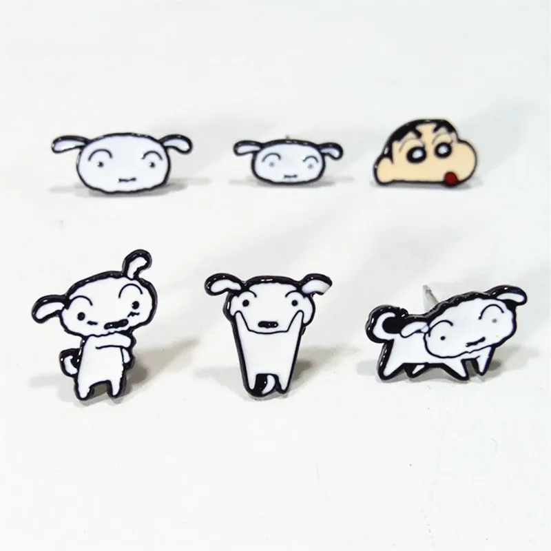 

IVYYE Crayon Shin-chan and dog Anime Cartoon Earring Cute Animal Stud Earrings For Women Girls Kids Jewelry XMAS New Gift