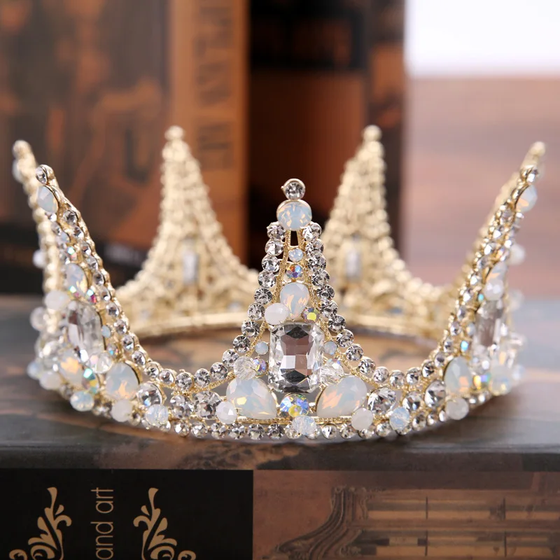 

Gold Color Whole Circle Bride Wedding Crown Tiara Crystal Rhinestone Bridal Headpieces Wedding Hair Jewelry Accessories Hairband