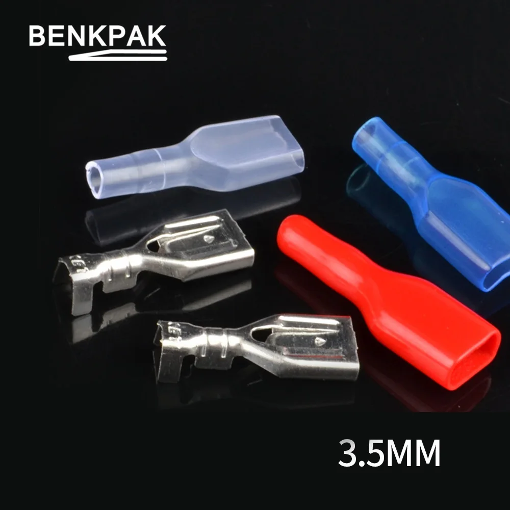 

100PCS 6.3 Crimp Terminal 50 Female Spade Connector + 50cover
